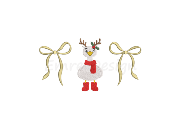 Coquette Goose Christmas Embroidery: A Festive Addition for Creative Sellers