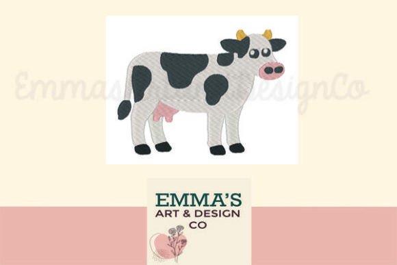 Cow Embroidery Design: A Playful Addition to Farm-Themed Projects