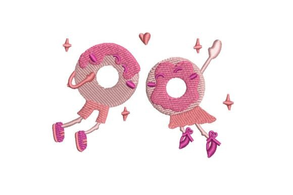 Cute Donut Couple in Love Embroidery Design Review