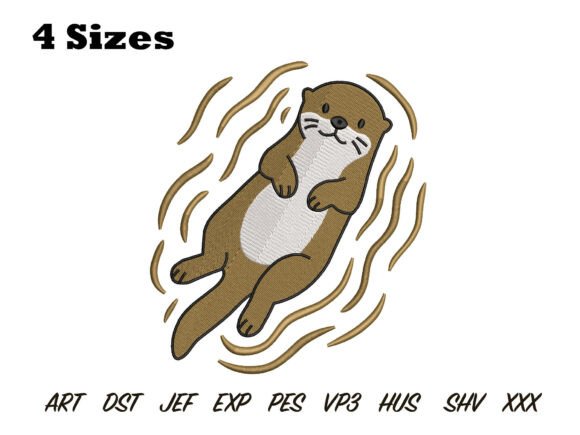 Cute Otter Embroidery for Seasonal Delight