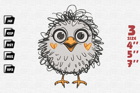 Funny Loopy Bird with Wide Eyes Embroidery Design Review