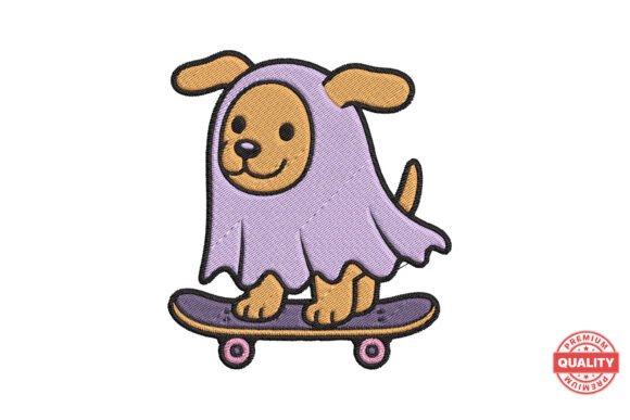 Ghost Puppy on Skateboard Embroidery Design Review