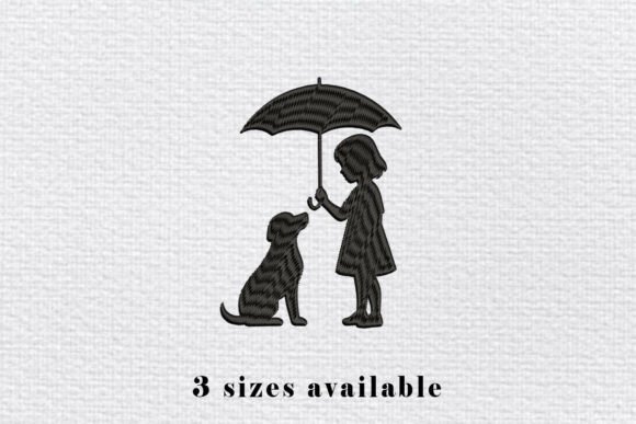 Girl and Dog Umbrella Embroidery File Review for Personalized Gifts