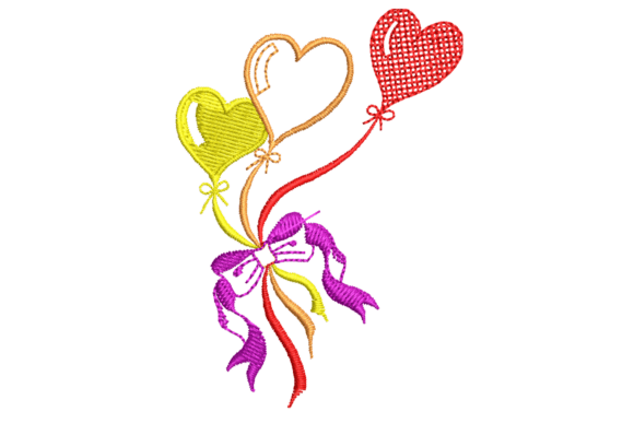 Heart Balloons Embroidery Design Review for Small Business Merch