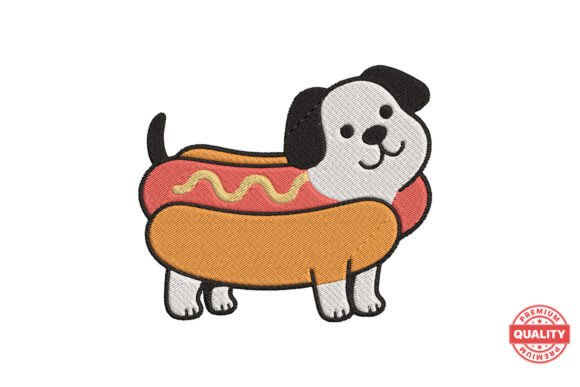 Hot Dog Puppy Costume Embroidery: A Whimsical Design for Personalized Gifts