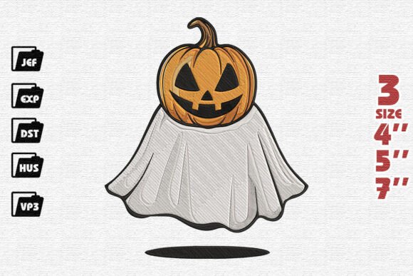 Jack-o'-lantern Ghost Halloween Embroidery Design Review