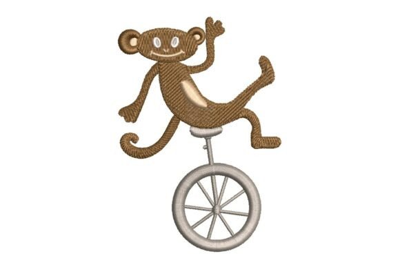 Playful Circus Monkey on Unicycle Embroidery Design Review