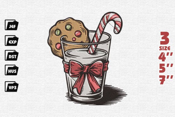 Retro Christmas Milk and Cookies for Santa Embroidery Design Review