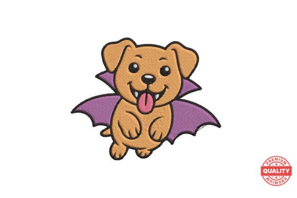 Vampire Puppy with Bat Wings Embroidery